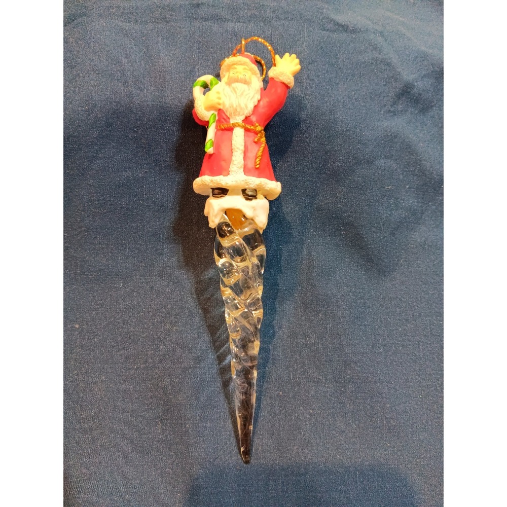 Avon Gift Collection Icicle Fun Ornament Santa With Candy Cane 1995